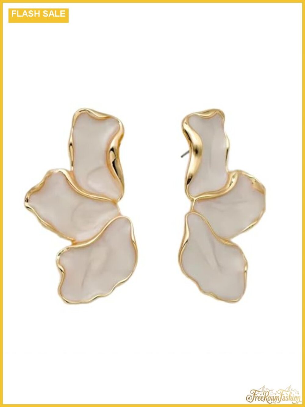 Petals Stainless Steel Flower Dangle Earrings Unique Statement Jewelry